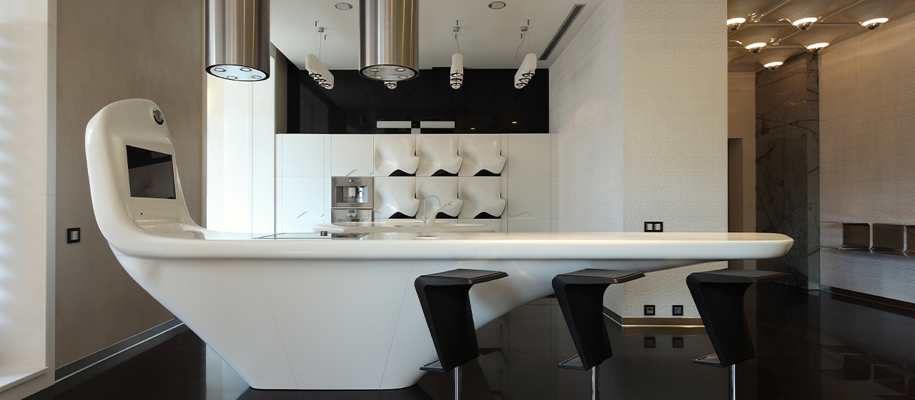 Zaha Hadid 设计的 Z.Island 厨房安装在莫斯科公寓中